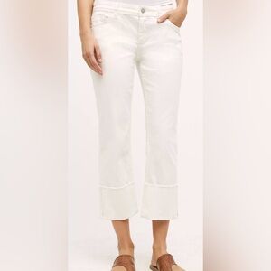Anthropologie Pilcro Off-White Hyphen fit Denim with frayed cuff sz 27